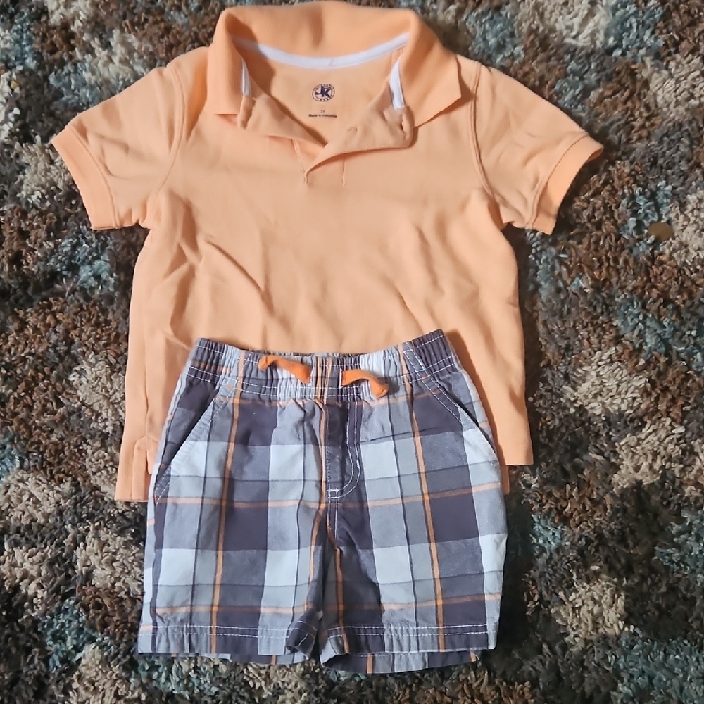 JK Designs Orange Polo Matching Set
